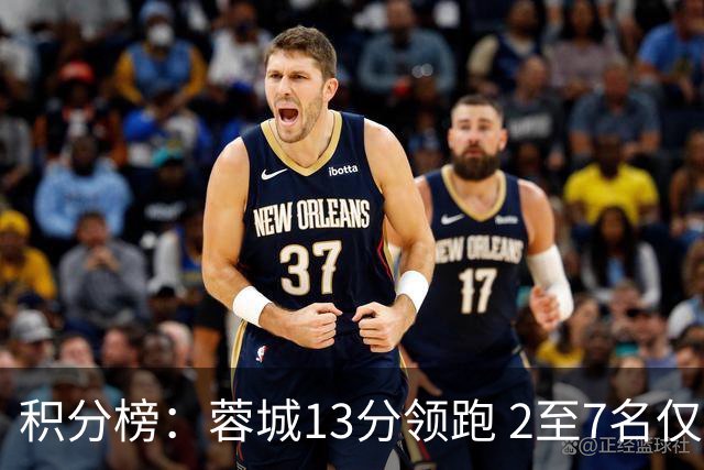 积分榜：蓉城13分领跑 2至7名仅差三分 三镇海牛降级区